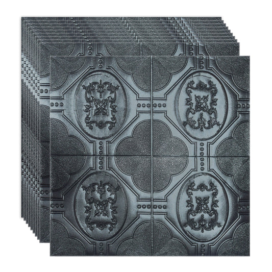 Set 10 x Tapet 3D Autoadeziv, design modern, rezistent la umezeala, usor de curatat, 70x70cm, Naimeed D4750, Negru