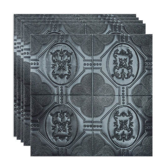 Set 5 x Tapet 3D Autoadeziv, design modern, rezistent la umezeala, usor de curatat, 70x70cm, Naimeed D4750, Negru