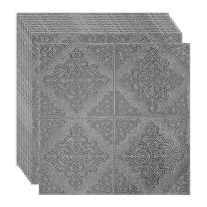 Set 10 x Tapet 3D Autoadeziv, design modern, rezistent la umezeala, usor de curatat, 70x70cm, Naimeed D4752, Argintiu