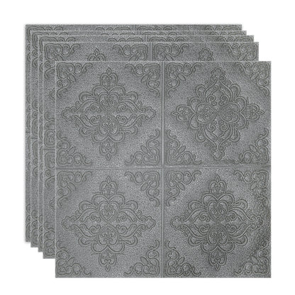 Set 5 x Tapet 3D Autoadeziv, design modern, rezistent la umezeala, usor de curatat, 70x70cm, Naimeed D4752, Argintiu