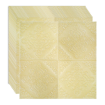 Set 10 x Tapet 3D Autoadeziv, design modern, rezistent la umezeala, usor de curatat, 70x70cm, Naimeed D4753, Galben