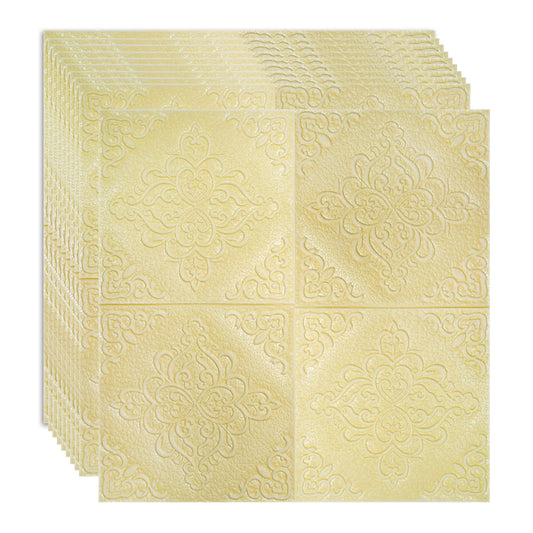 Set 10 x Tapet 3D Autoadeziv, design modern, rezistent la umezeala, usor de curatat, 70x70cm, Naimeed D4753, Galben