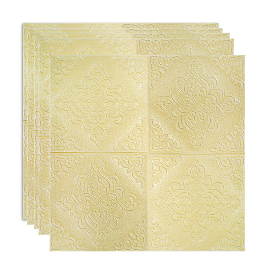 Set 5 x Tapet 3D Autoadeziv, design modern, rezistent la umezeala, usor de curatat, 70x70cm, Naimeed D4753, Galben