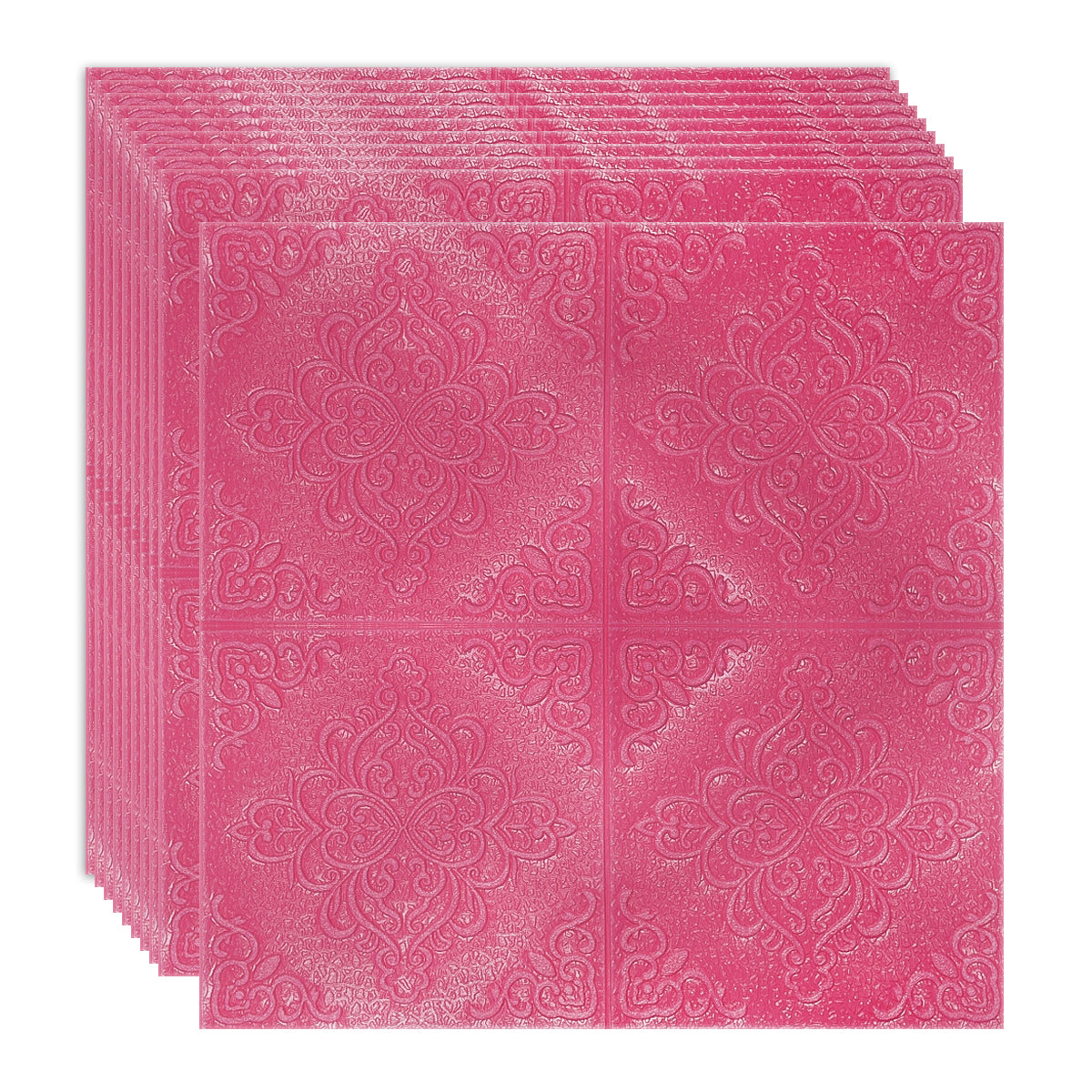 Set 10 x Tapet 3D Autoadeziv, design modern, rezistent la umezeala, usor de curatat, 70x70cm, Naimeed D4755, Roz