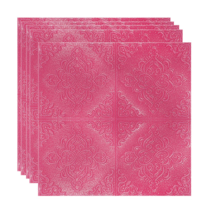 Set 5 x Tapet 3D Autoadeziv, design modern, rezistent la umezeala, usor de curatat, 70x70cm, Naimeed D4755, Roz