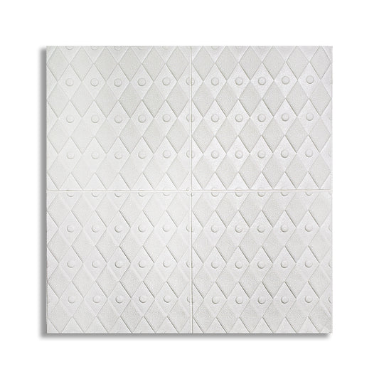 Set 5 x Tapet 3D Autoadeziv, design modern, rezistent la umezeala, usor de curatat, 70x70cm, Naimeed D4756, Alb