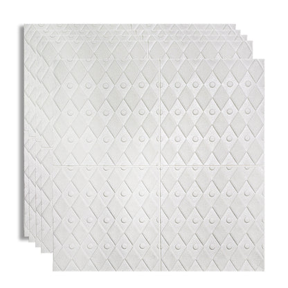 Set 5 x Tapet 3D Autoadeziv, design modern, rezistent la umezeala, usor de curatat, 70x70cm, Naimeed D4756, Alb