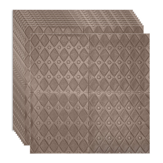 Set 10 x Tapet 3D Autoadeziv, design modern, rezistent la umezeala, usor de curatat, 70x70cm, Naimeed D4758, Bronz