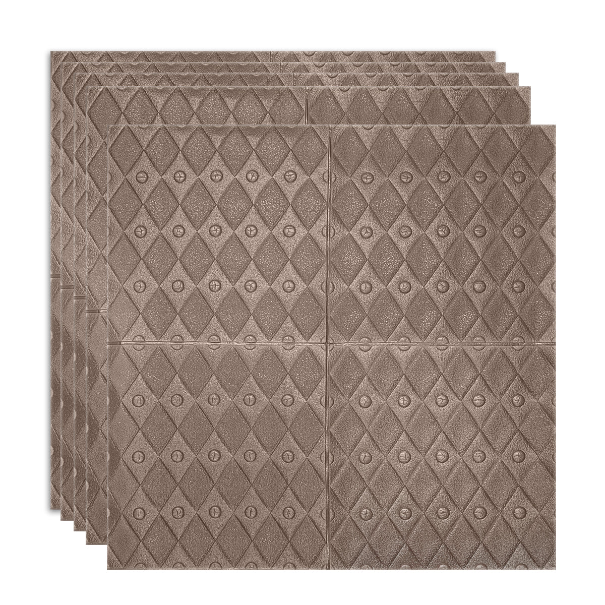 Set 5 x Tapet 3D Autoadeziv, design modern, rezistent la umezeala, usor de curatat, 70x70cm, Naimeed D4758, Bronz
