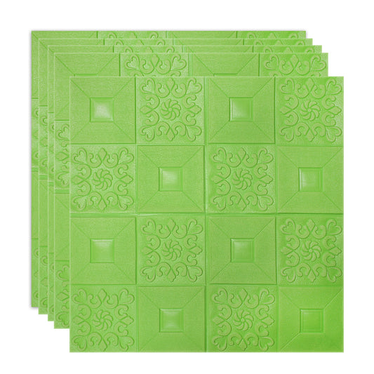 Set 5 x Tapet 3D Autoadeziv, design modern, rezistent la umezeala, usor de curatat, 70x70cm, Naimeed D4762, Verde
