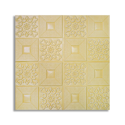 Tapet 3D Autoadeziv, design modern, rezistent la umezeala, usor de curatat, 70x70cm, Naimeed D4764, Galben
