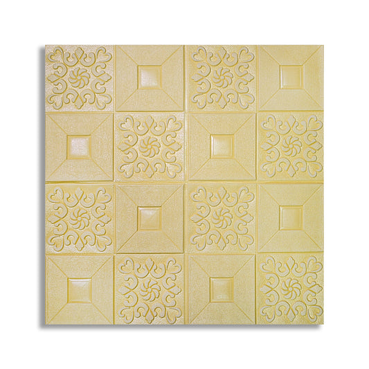 Tapet 3D Autoadeziv, design modern, rezistent la umezeala, usor de curatat, 70x70cm, Naimeed D4764, Galben