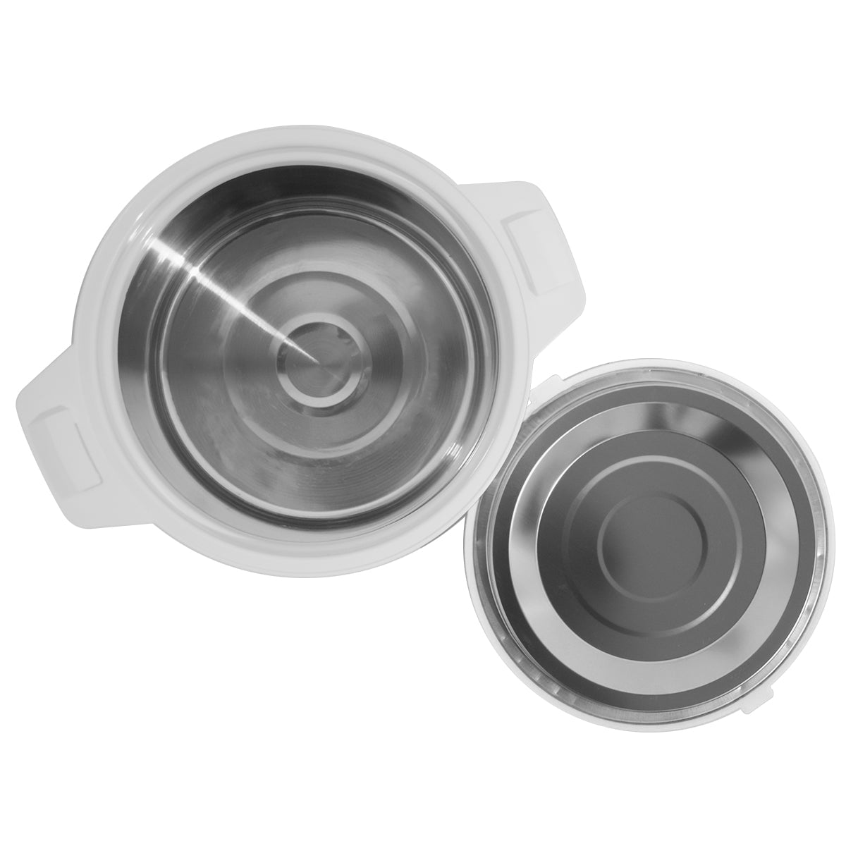 Caserola termica, set 3 piese, interior din inox, Naimeed D4792, Alb