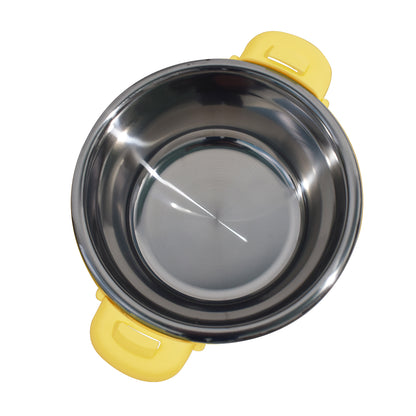 Caserola termica, set 5 piese, cu interior din inox, Naimeed D4799, Galben