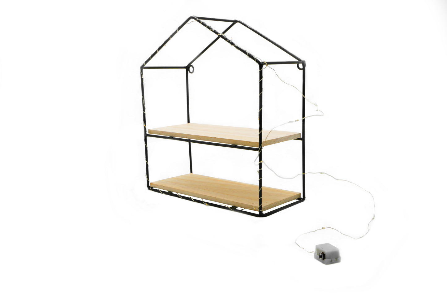 Etajera Suspendata, Luminite Led, Negru, Naimeed D48N, 28x25.5x10.5 cm