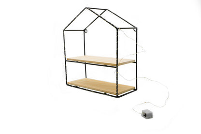 Etajera Suspendata, Luminite Led, Negru, Naimeed D48N, 28x25.5x10.5 cm