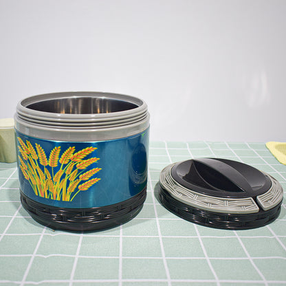 Caserola termica, set 2 piese, interior din inox, Naimeed D4802, Albastru-Verde