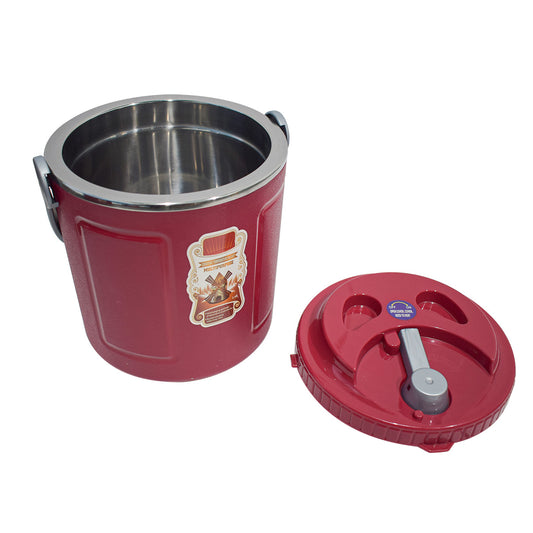 Caserola termica, set 3 piese, cu interior din inox, Naimeed D4803, Rosu