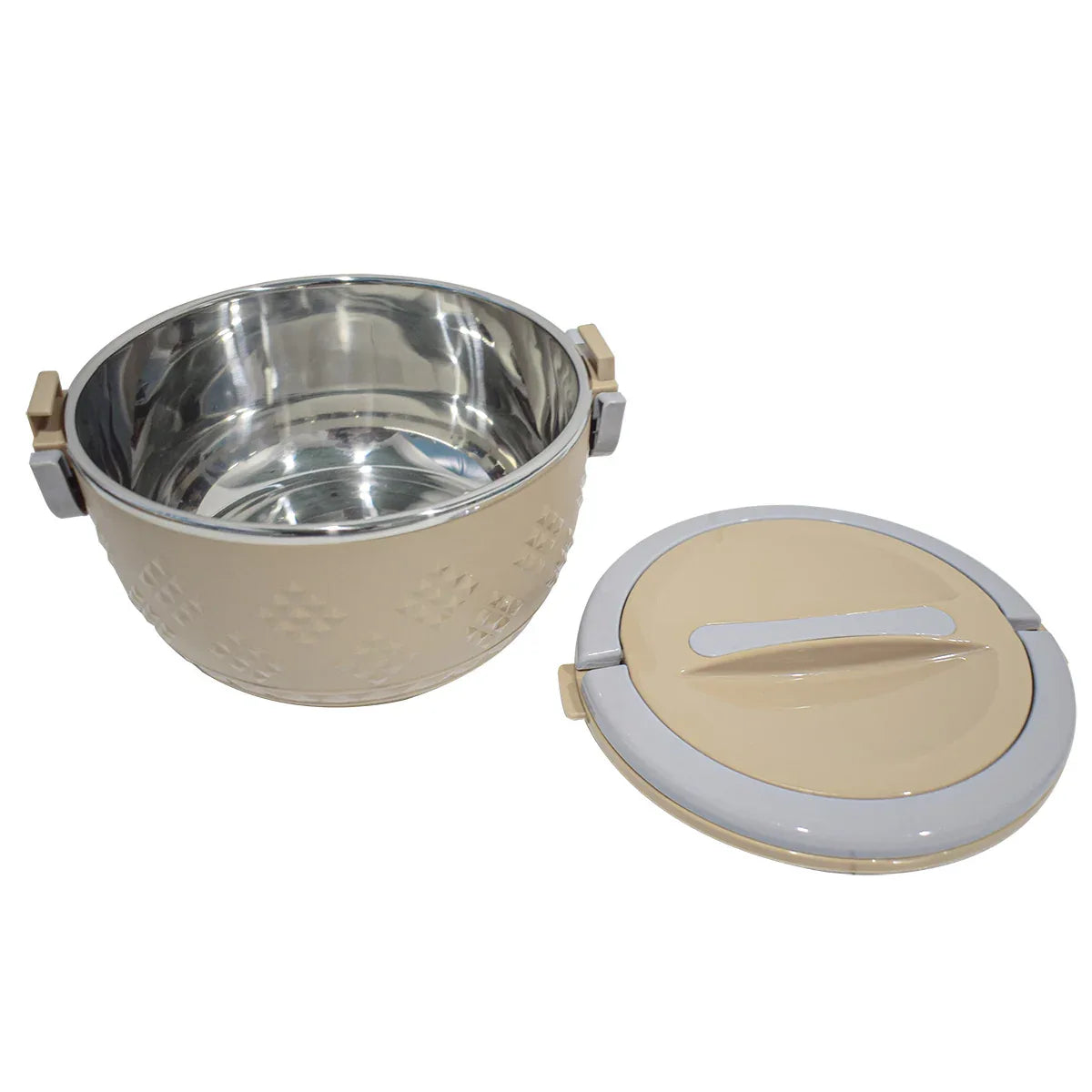 Caserola termica, set 3 piese, cu interior din inox, Naimeed D4809, Crem - 221.ro