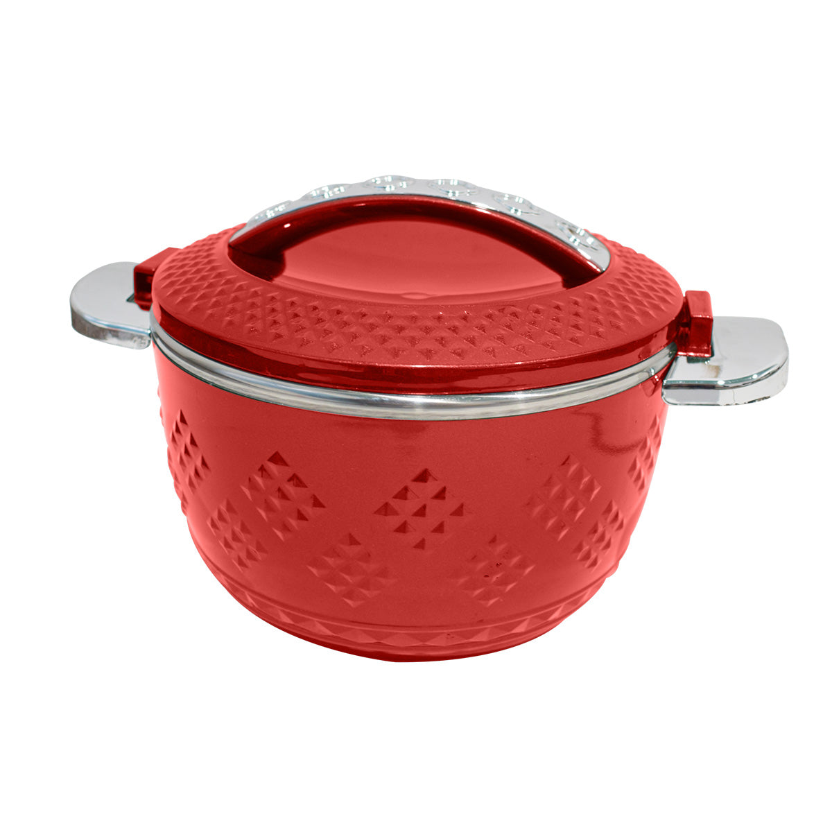 Caserola termica, set 3 piese, cu interior din inox, Naimeed D4811, Rosu