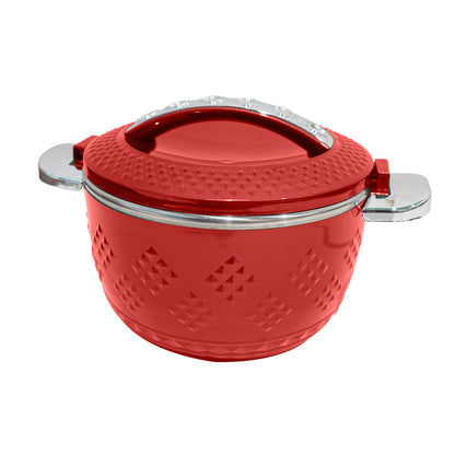 Caserola termica, set 3 piese, cu interior din inox, Naimeed D4811, Rosu