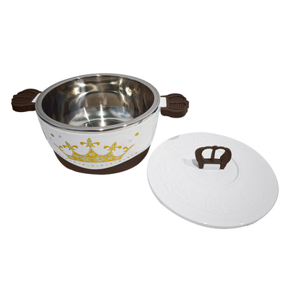 Caserola termica, set 4 piese, cu interior din inox, Naimeed D4815, Maro