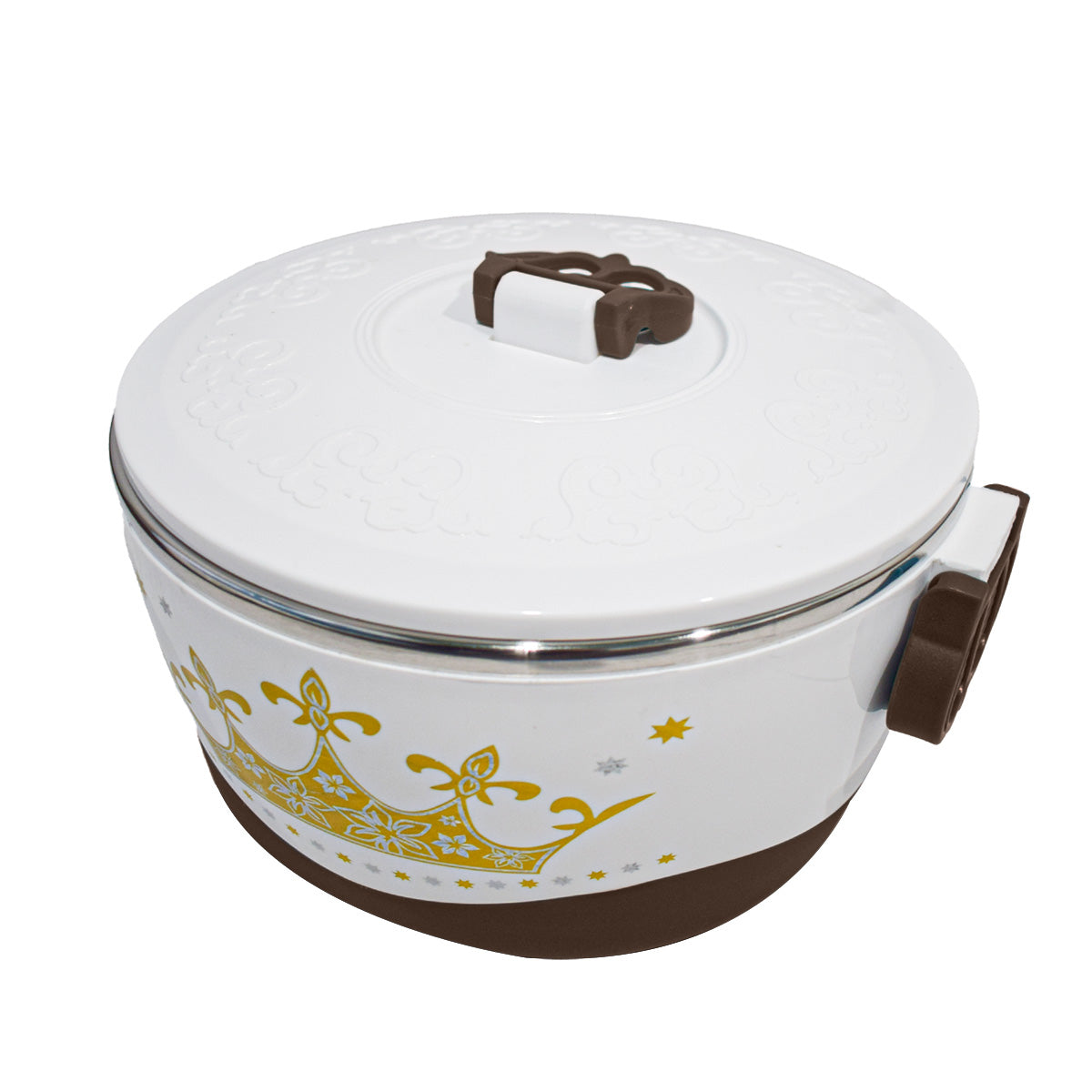 Caserola termica, set 4 piese, cu interior din inox, Naimeed D4815, Maro