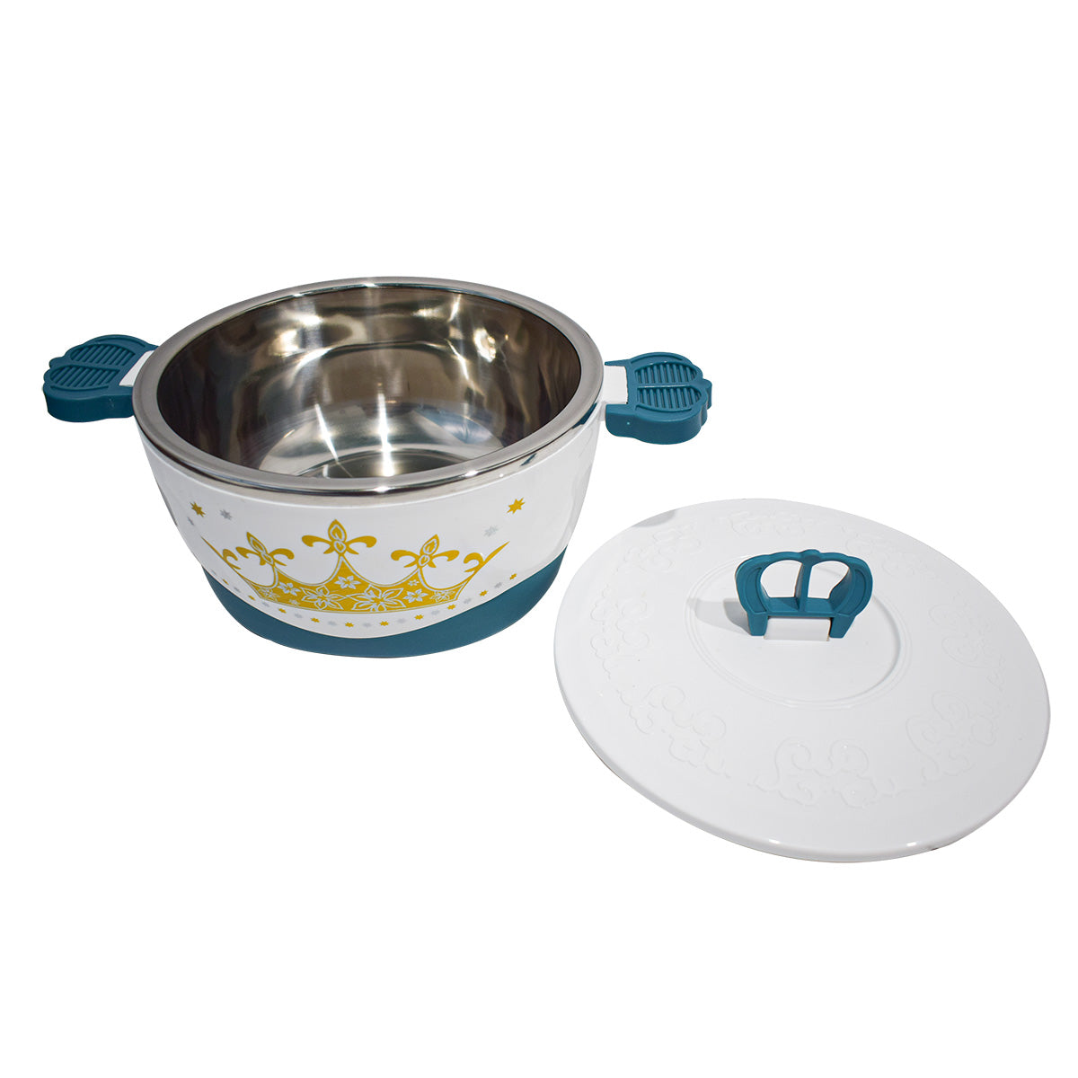 Caserola termica, set 4 piese, cu interior din inox, Naimeed D4815, Turcoaz