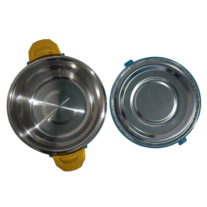 Caserola termica, set 5 piese, cu interior din inox, Naimeed D4818, Albastru