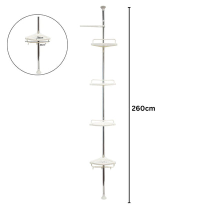 Raft de baie, 4 polite, inaltime 260 cm, Naimeed D4827, Alb