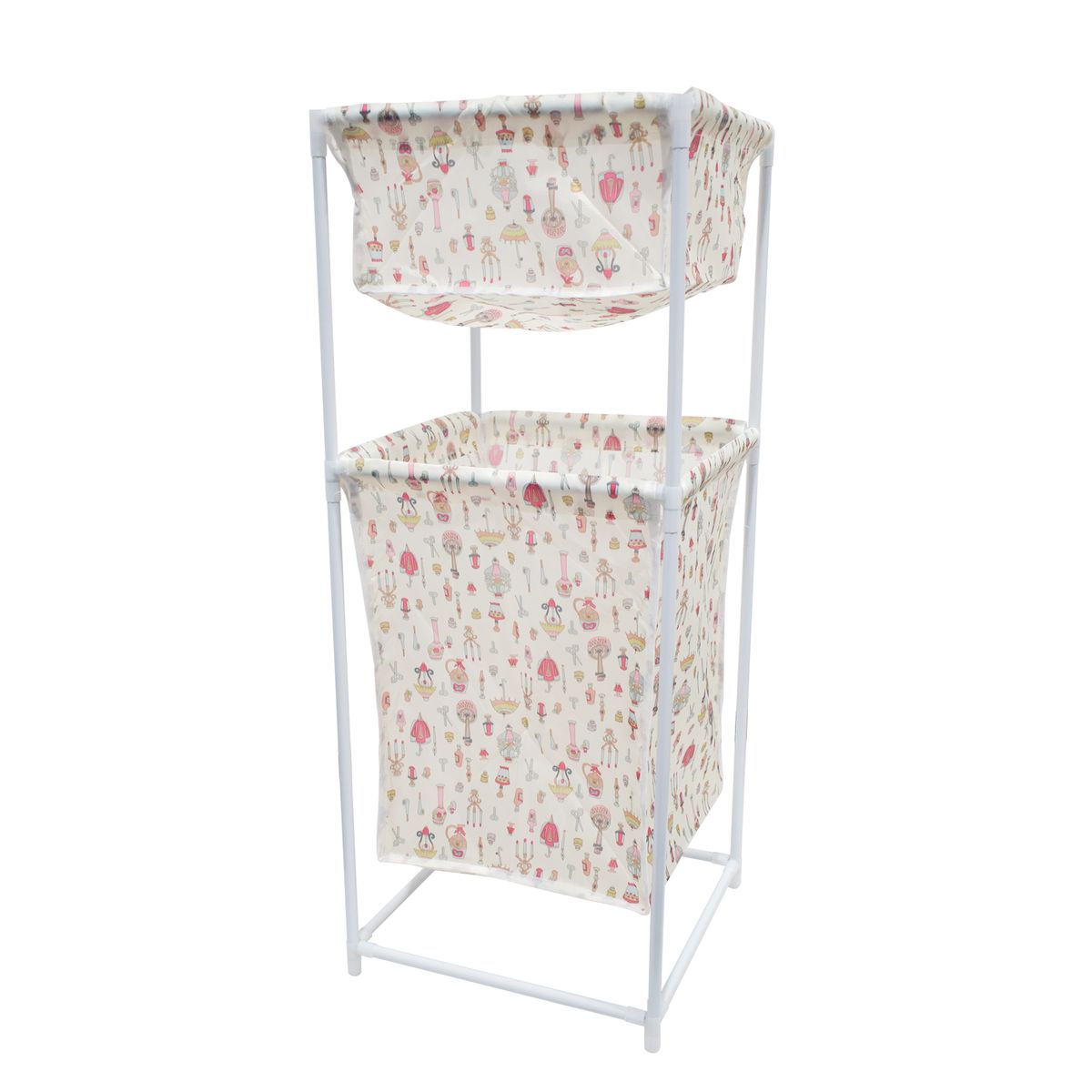 Cos de rufe, material textil, 2 niveluri, Naimeed D4839G, Galben