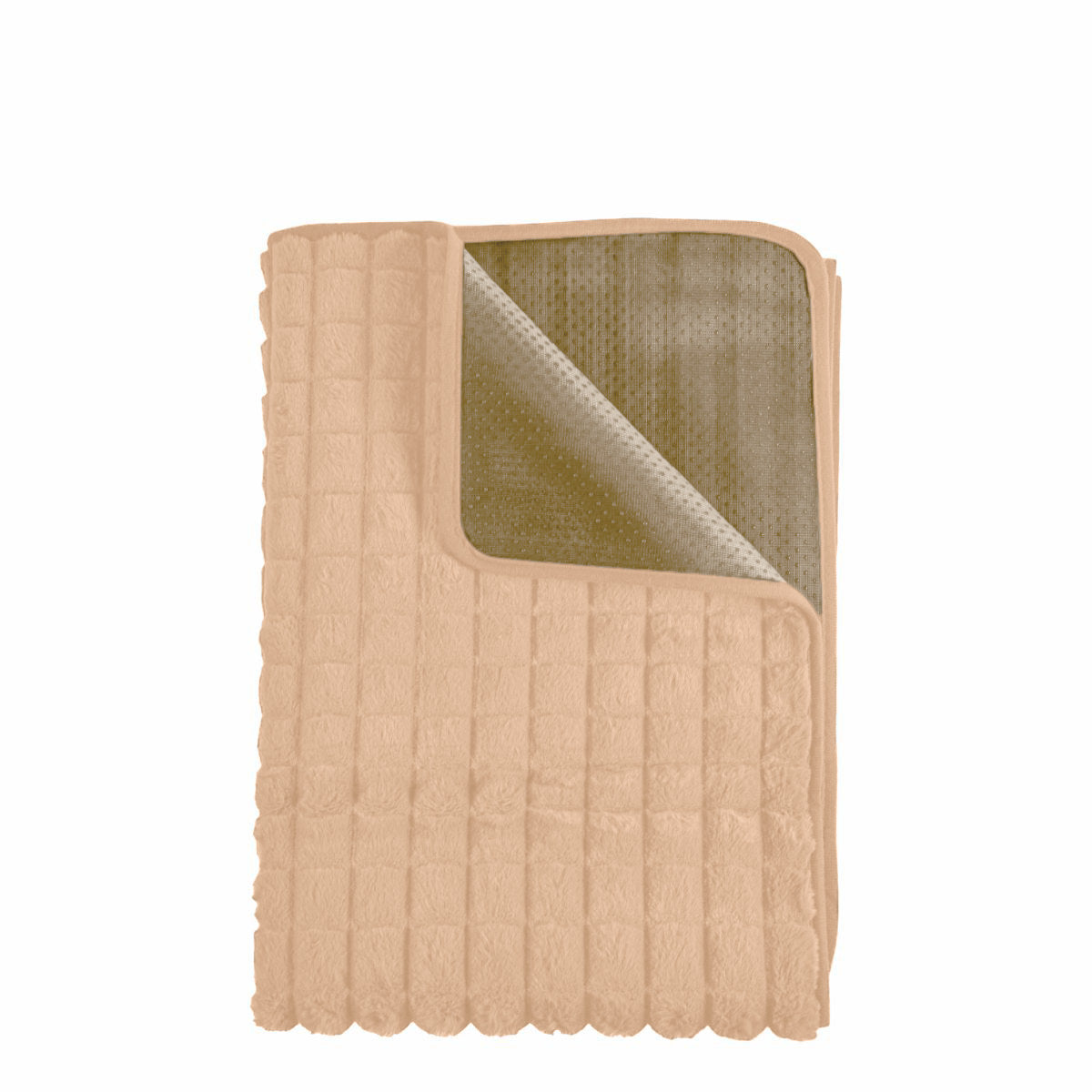 Cuvertura Canapea, Naimeed D4879S, 70x150cm, poliester, pufoasa, matlasata, Crem