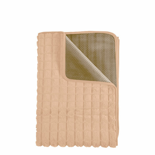 Cuvertura Canapea, Naimeed D4879S, 70x150cm, poliester, pufoasa, matlasata, Crem