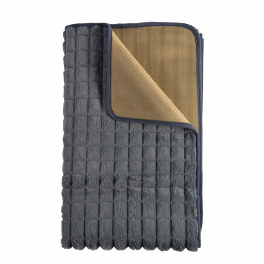 Cuvertura Canapea, Naimeed D4880L, 70x240cm, poliester, pufoasa, matlasata, Gri Inchis
