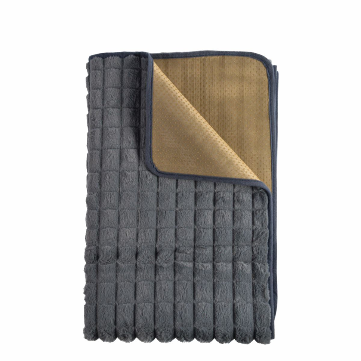 Cuvertura Canapea, Naimeed D4880M, 70x210cm, poliester, pufoasa, matlasata, Gri Inchis