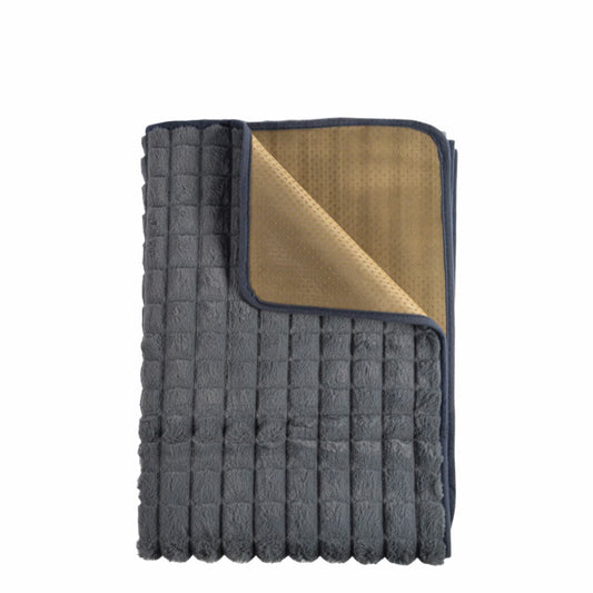 Cuvertura Canapea, Naimeed D4880S, 70x150cm, poliester, pufoasa, matlasata, Gri Inchis