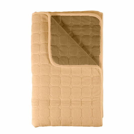 Cuvertura Canapea, Naimeed D4887L, 70x240cm, poliester, pufoasa, matlasata, Maro Deschis