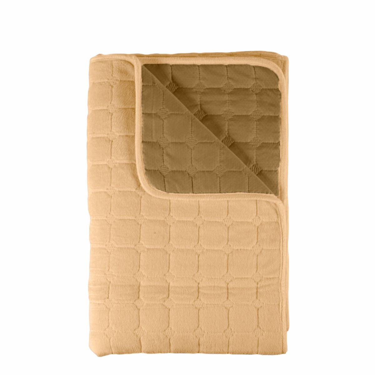 Cuvertura Canapea, Naimeed D4887M, 70x210cm, poliester, pufoasa, matlasata, Maro Deschis