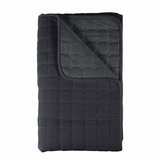 Cuvertura Canapea, Naimeed D4888L, 70x240cm, poliester, pufoasa, matlasata, Negru