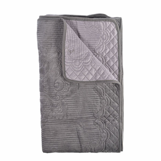 Cuvertura Canapea, Naimeed D4890L, 70x240cm, poliester, pufoasa, matlasata, Gri