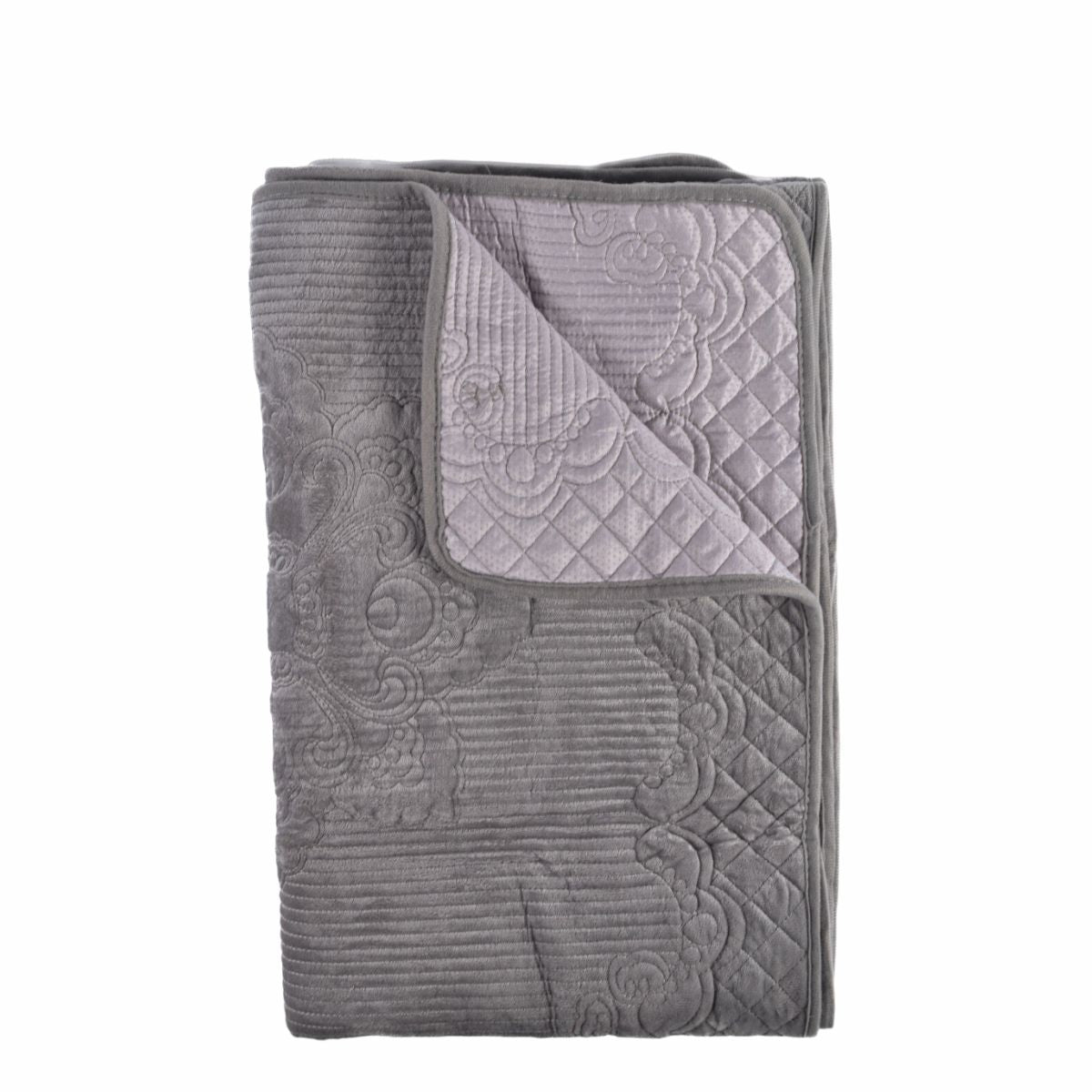 Cuvertura Canapea, Naimeed D4890M, 70x210cm, poliester, pufoasa, matlasata, Gri