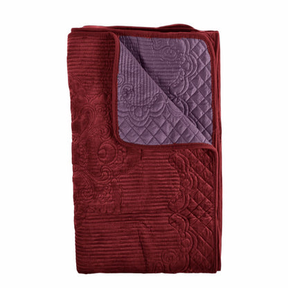 Cuvertura Canapea, Naimeed D4893L, 70x240cm, poliester, pufoasa, matlasata, Visiniu