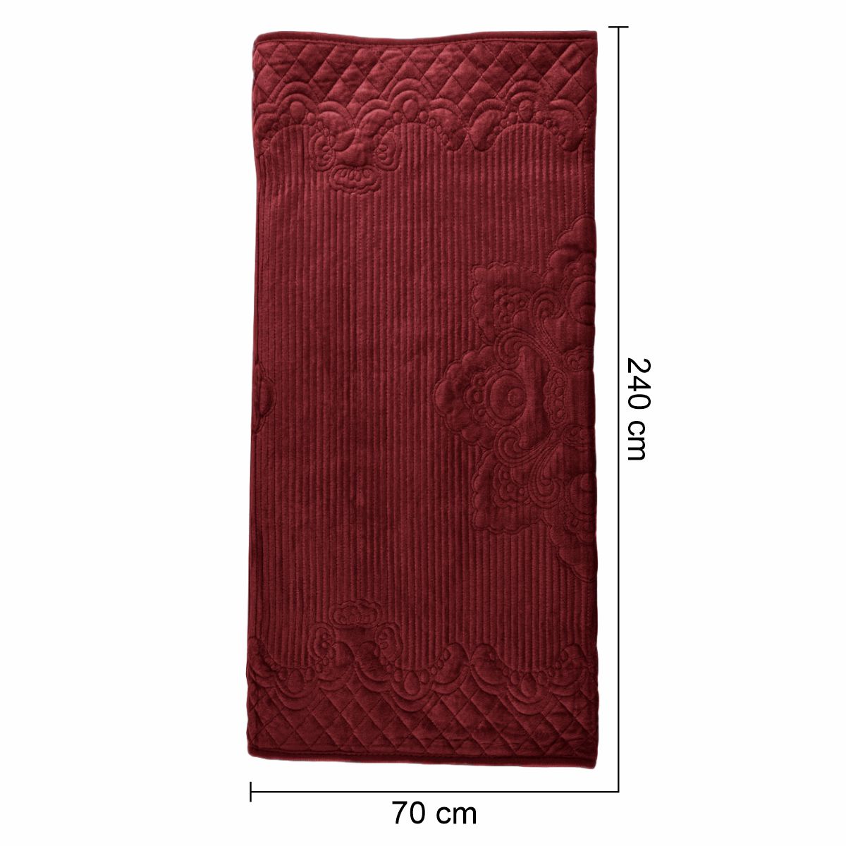 Cuvertura Canapea, Naimeed D4893L, 70x240cm, poliester, pufoasa, matlasata, Visiniu