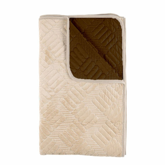 Cuvertura Canapea, Naimeed D4894L, 70x240cm, poliester, pufoasa, matlasata, Crem