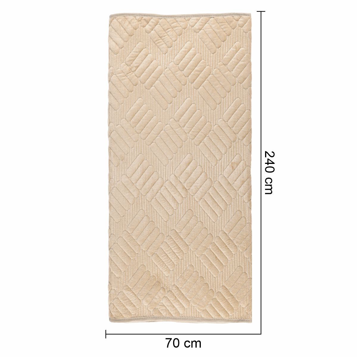 Cuvertura Canapea, Naimeed D4894L, 70x240cm, poliester, pufoasa, matlasata, Crem
