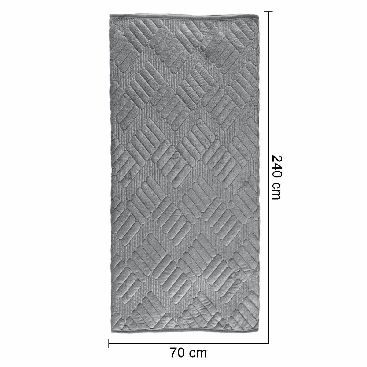 Cuvertura Canapea, Naimeed D4895L, 70x240cm, poliester, pufoasa, matlasata, Gri