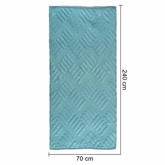 Cuvertura Canapea, Naimeed D4897L, 70x240cm, poliester, pufoasa, matlasata, Turcoaz