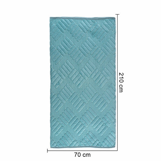 Cuvertura Canapea, Naimeed D4897M, 70x210cm, poliester, pufoasa, matlasata, Turcoaz