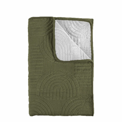 Cuvertura Canapea, Naimeed D4899M, 70x210cm, poliester, pufoasa, matlasata, Verde Inchis