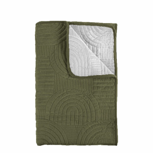 Cuvertura Canapea, Naimeed D4899M, 70x210cm, poliester, pufoasa, matlasata, Verde Inchis